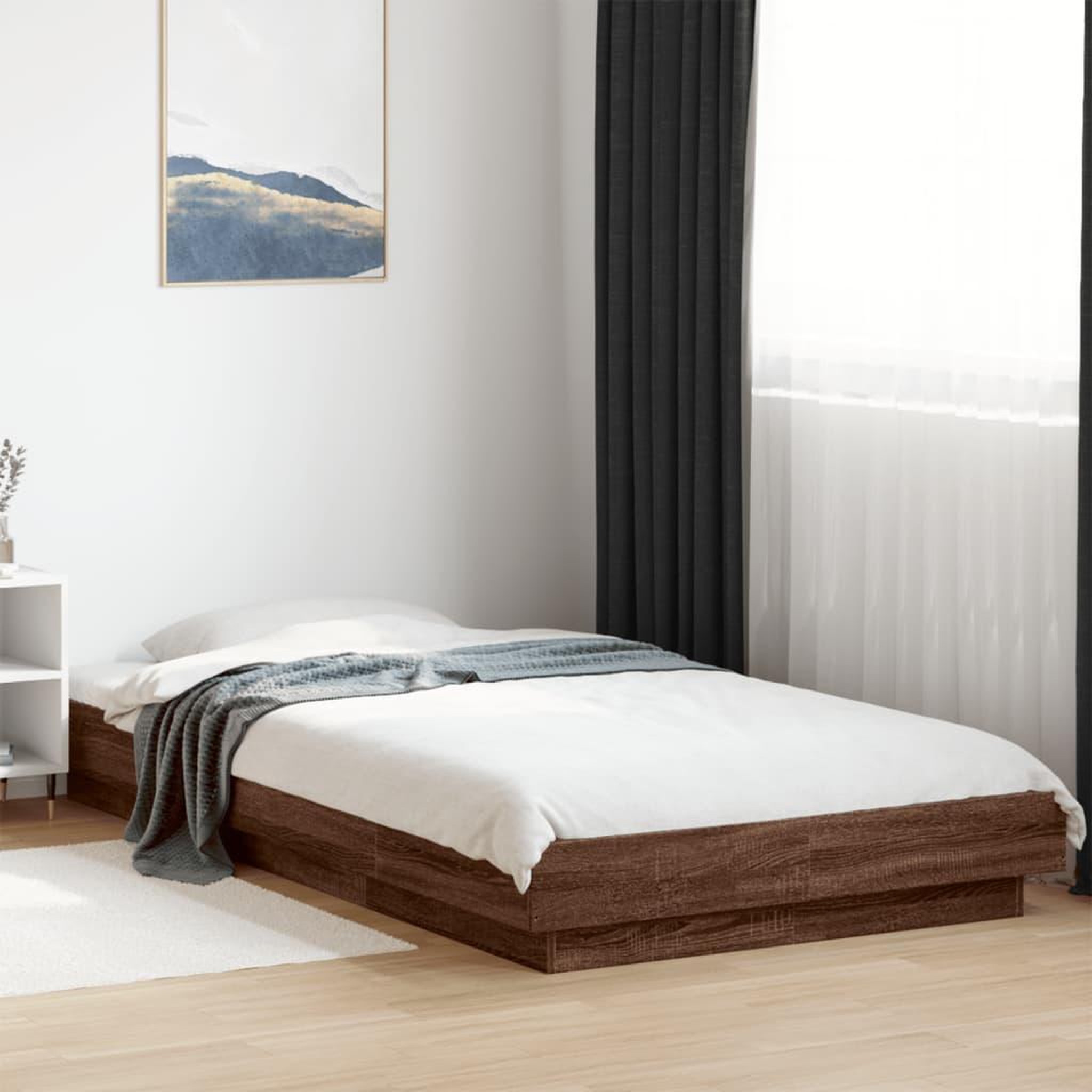 VIDAXL Cadre de lit avec lumieres LED sans matelas 90x190 cm