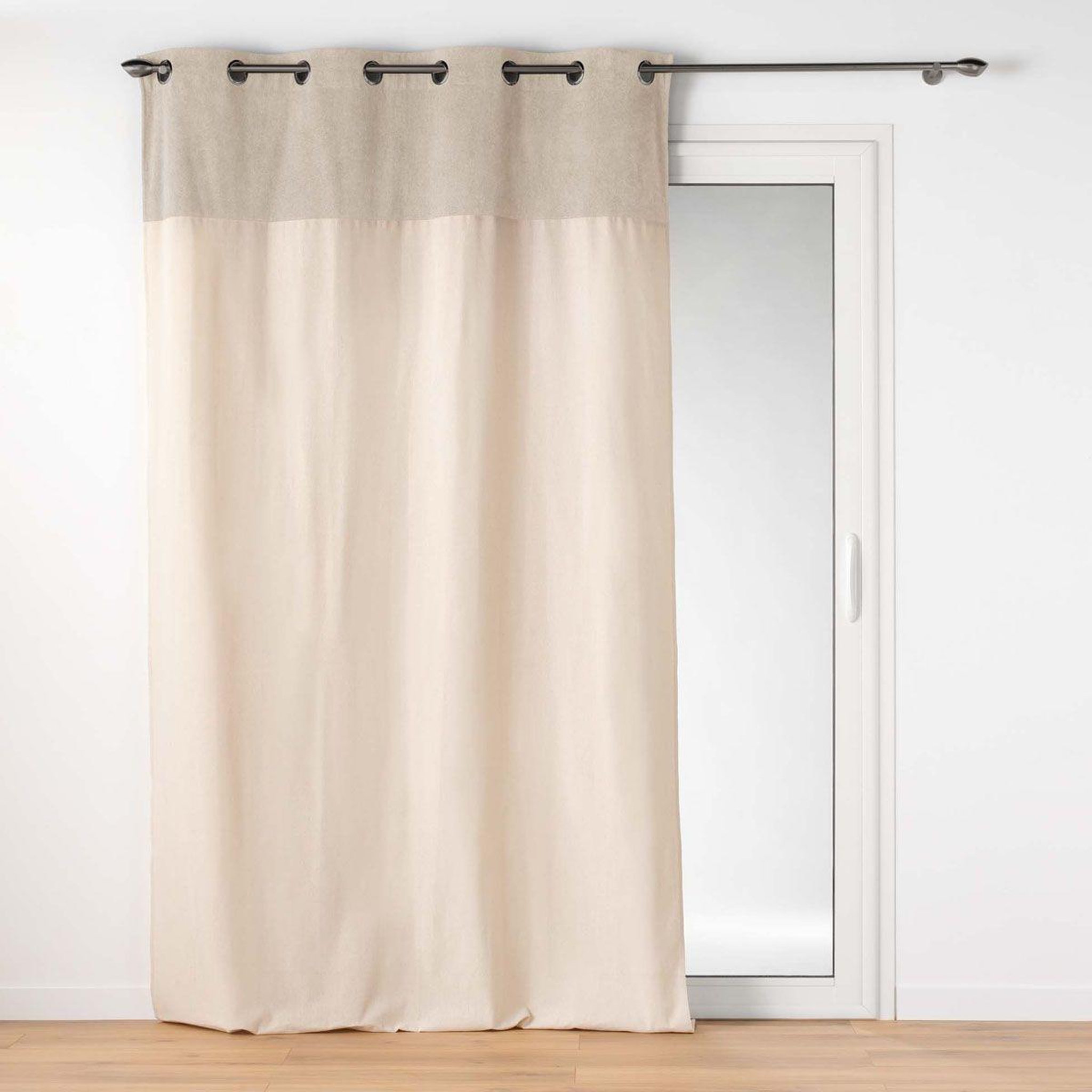 Douceur d'Intérieur Rideau à œillets bouclette  tessa  140x240cm beige