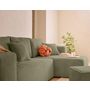 Voir la diapositive 5 : BEST MOBILIER Topaze - canapé d'angle réversible 4 places - convertible avec coffre, tablette et poufs - en velours côtelé