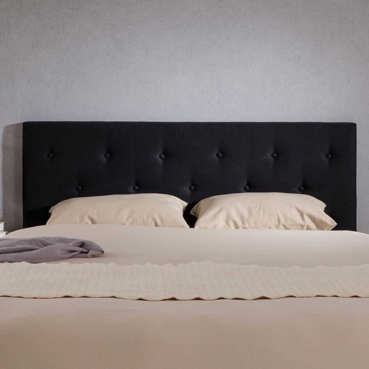 IDIMEX Tête de lit GAREK 120 capitonnée sur pieds, en tissu