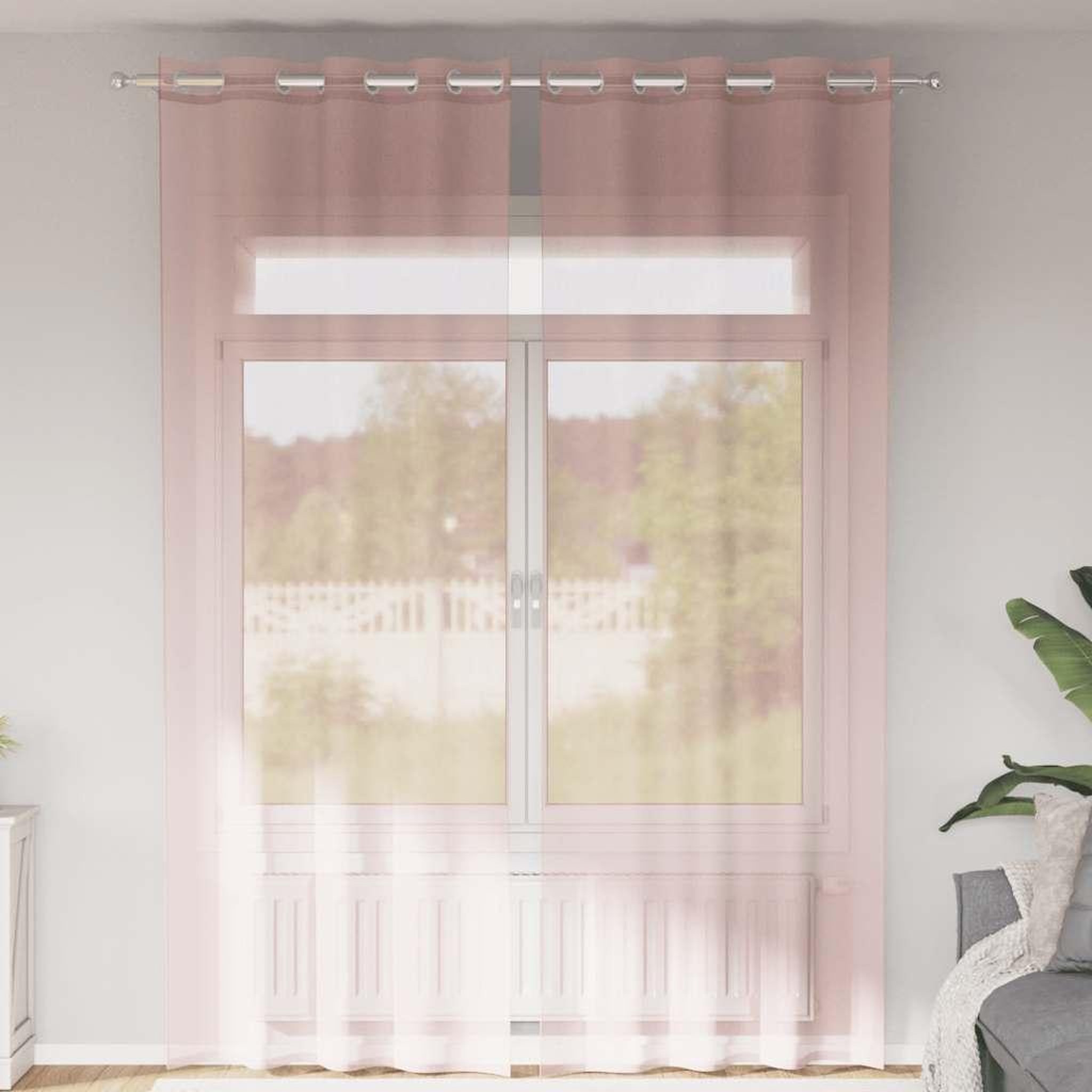 VIDAXL Rideaux en voile avec œillets 2 pcs rose 140x260 cm
