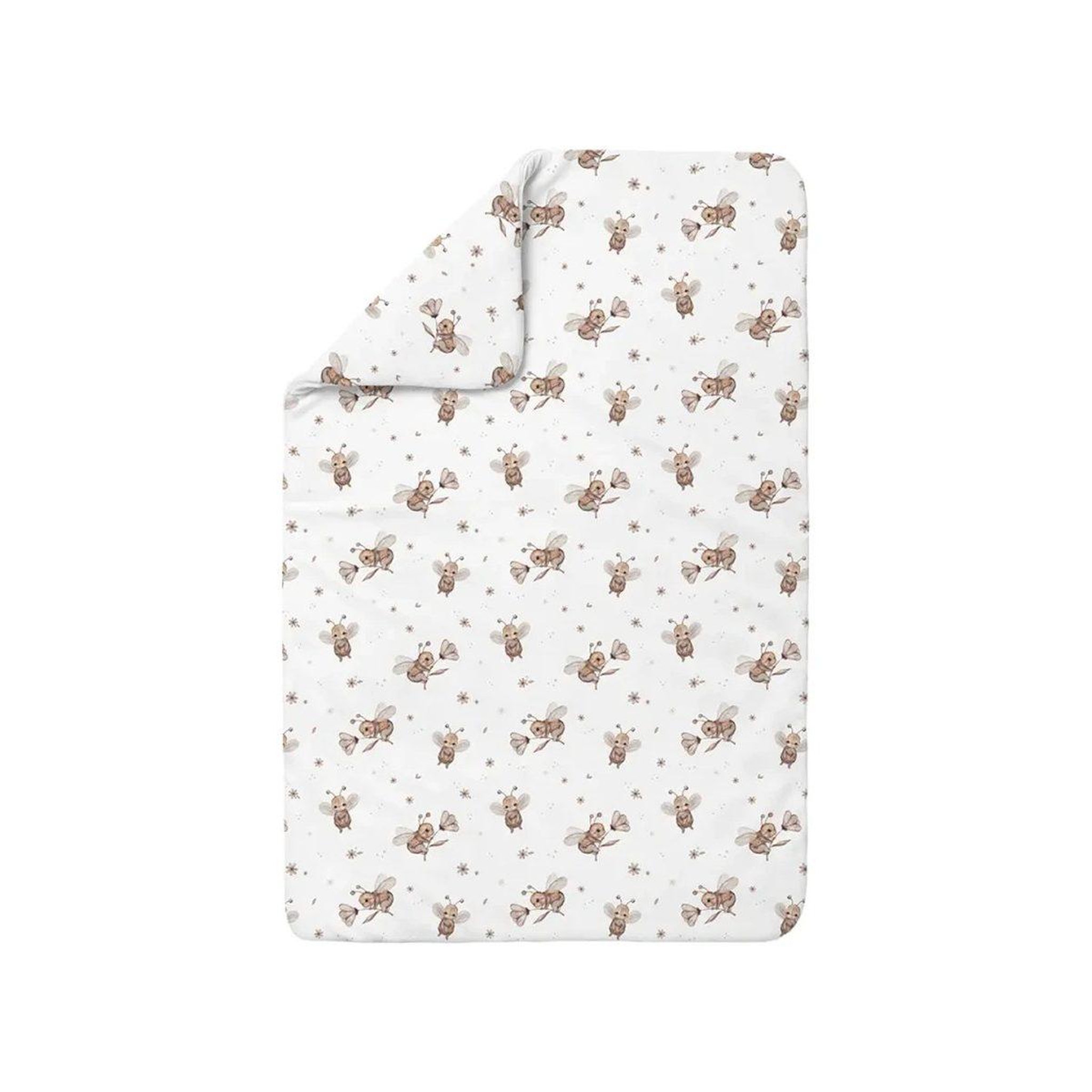 WALDIN Couette bébé 150 × 100 cm - motif abeilles, blanc