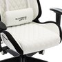 IDIMEX Chaise de bureau gaming LEGEND avec éclairage LED fauteuil gamer ergonomique, siège à roulettes revêtement synthétique blanc