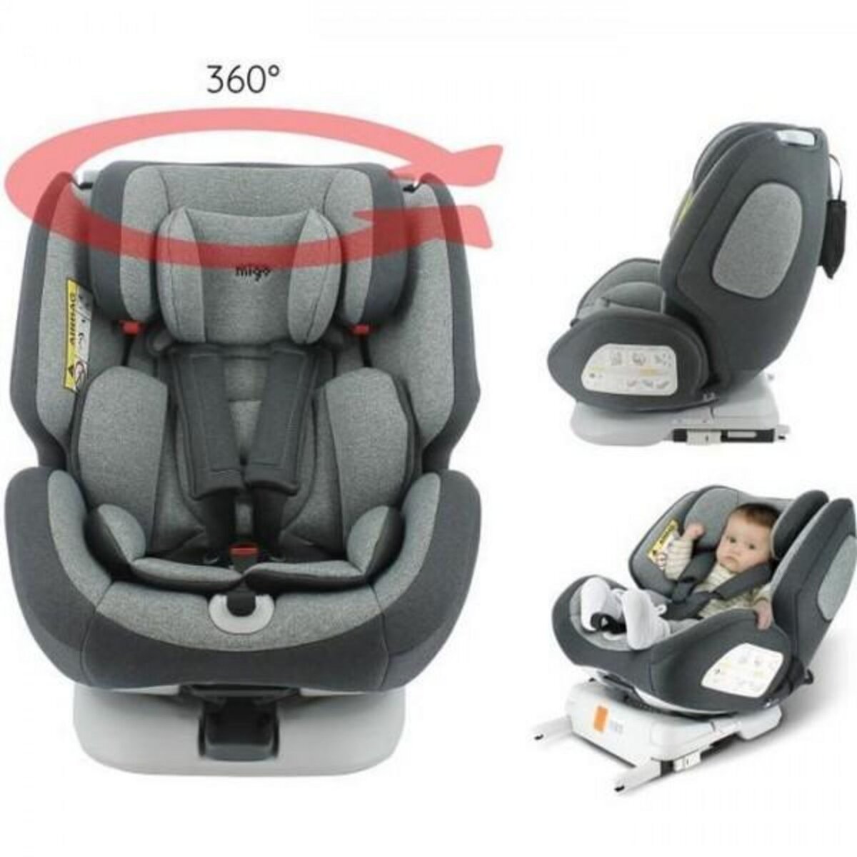 NANIA Siege Auto NANIA MIGO - Isofix One 360° - Groupe 0/1/2/3 (0