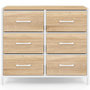 Voir la diapositive 3 : ID MARKET Commode 6 tiroirs en tissu UTAH 80 cm meuble de rangement design industriel bois et blanc