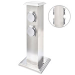 VIDAXL Pilier de prise de jardin Acier inoxydable