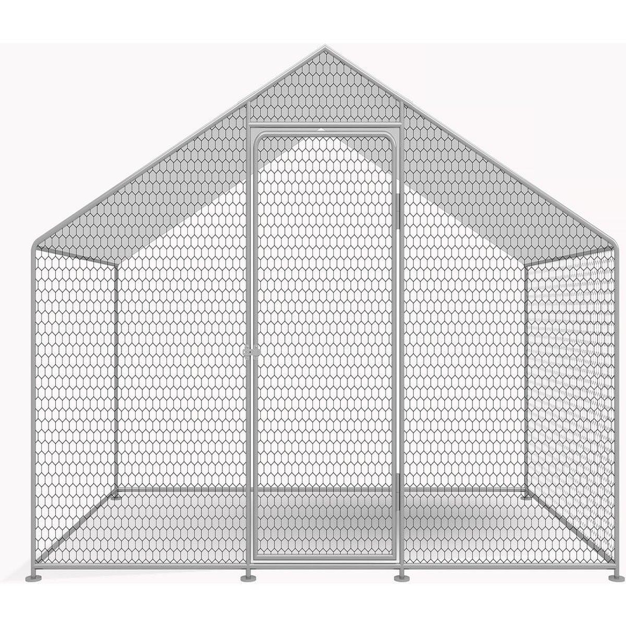Voir la diapositive 4 : Habitat et Jardin Enclos à poules 6 m² parc grillagé 2 x 3 x 2 M acier galvanisé