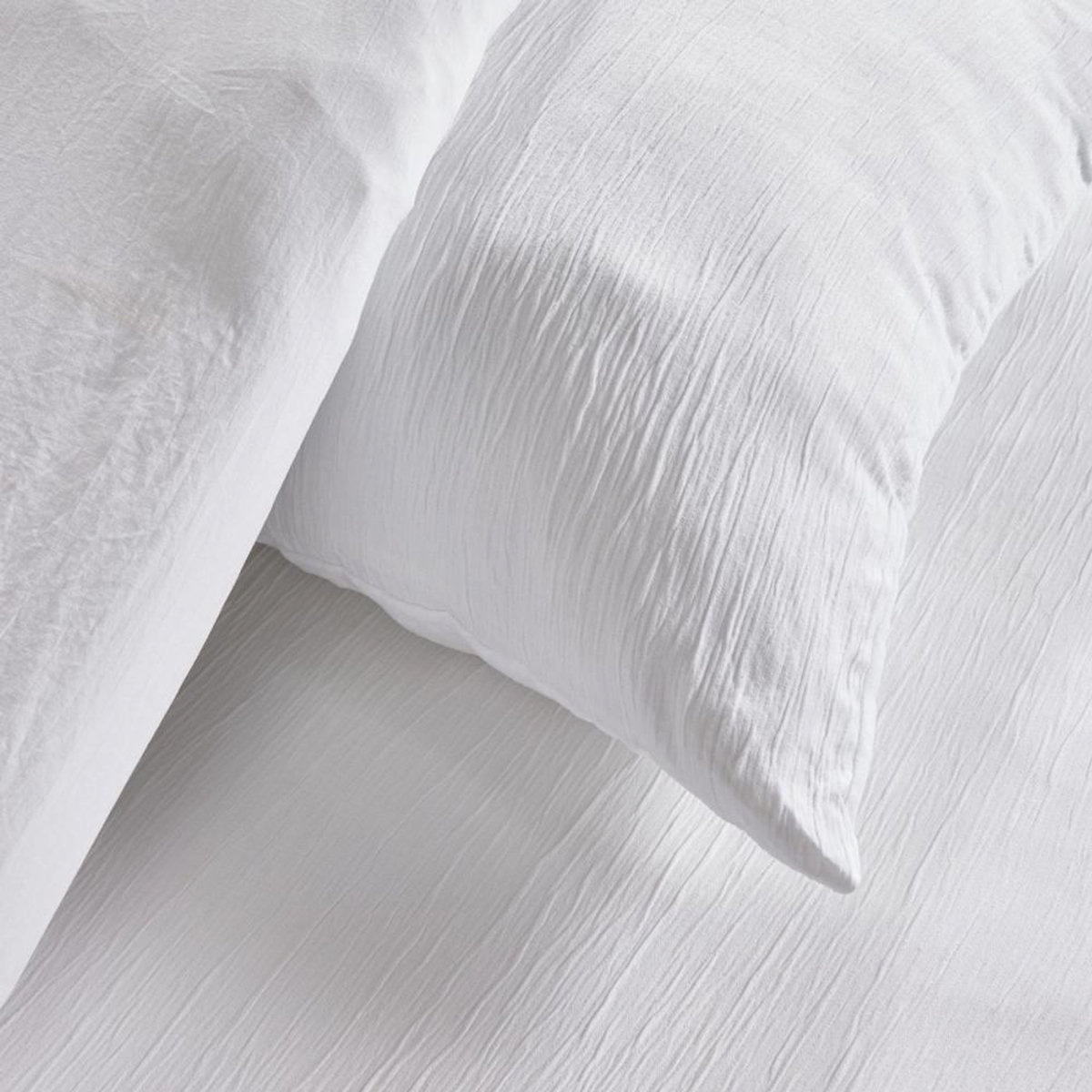 Today Parure de lit - TODAY - Essential - 2 personnes - 220 x 240 cm - Effet crépon blanc