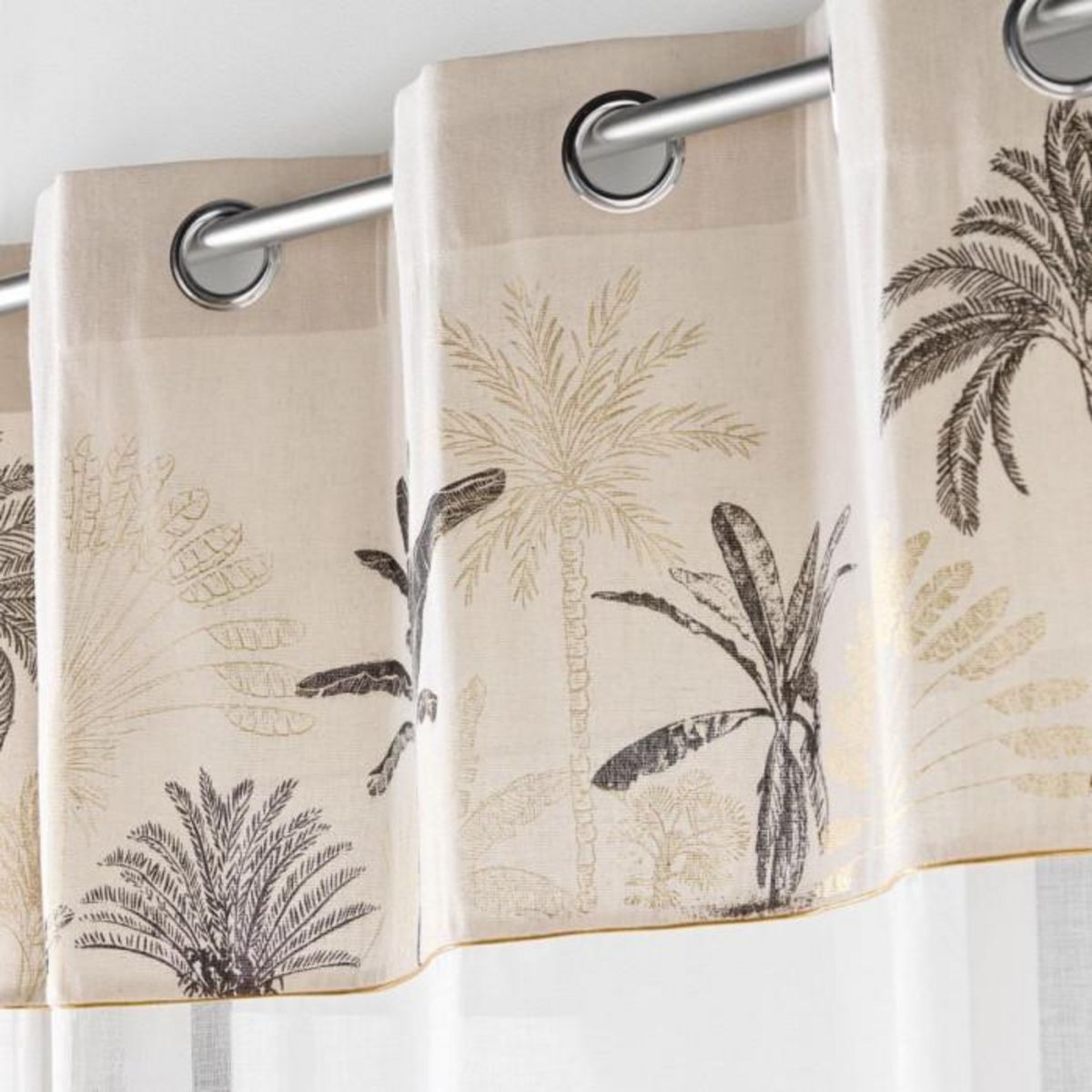 Paris Prix Rideau Voilage à Œillets  Papaya  140x240cm Naturel