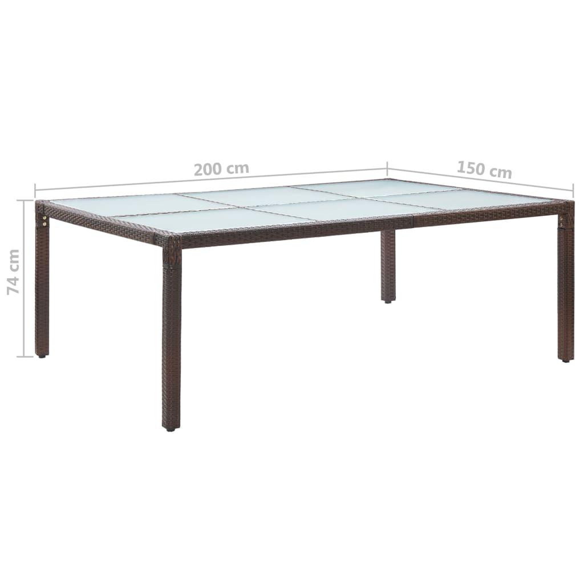 Voir la diapositive 6 : VIDAXL Table a dîner d'exterieur Marron 200x150x74 cm Resine tressee