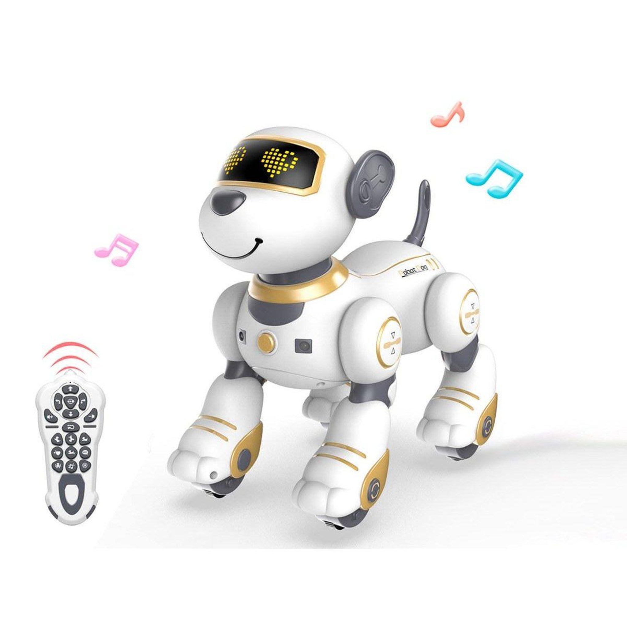 1001JOUETS Chien Interactif Télécommandé - Effets Sonores et Lumineux - Bleu
