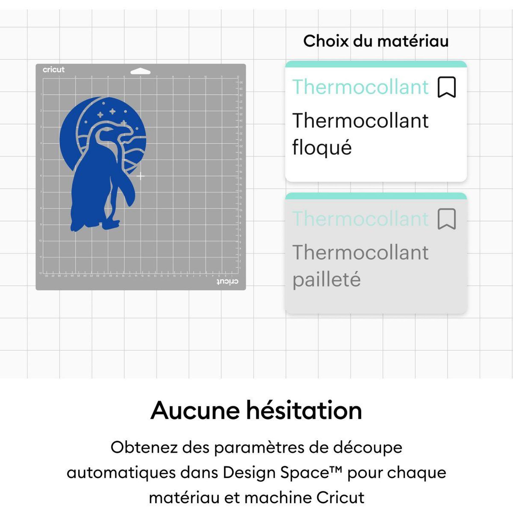 Voir la diapositive 3 : CRICUT Accessoire flocked iron on white