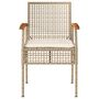 Voir la diapositive 4 : VIDAXL Chaises de jardin coussins lot de 4 beige resine tressee acacia