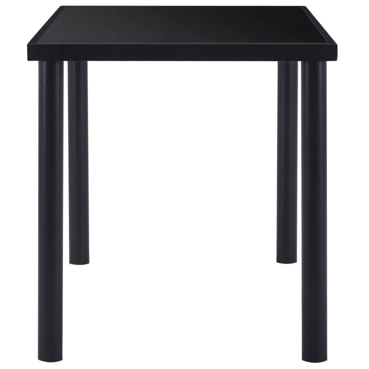 VIDAXL Table a manger Noir 140x70x75 cm Verre trempe