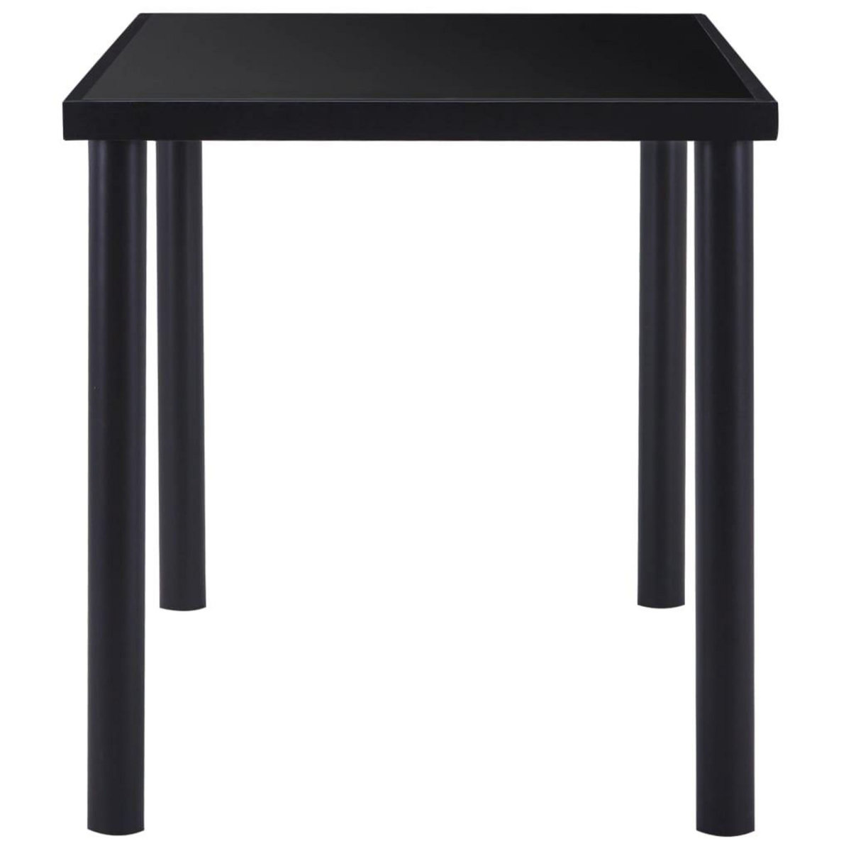 VIDAXL Table a manger Noir 140x70x75 cm Verre trempe