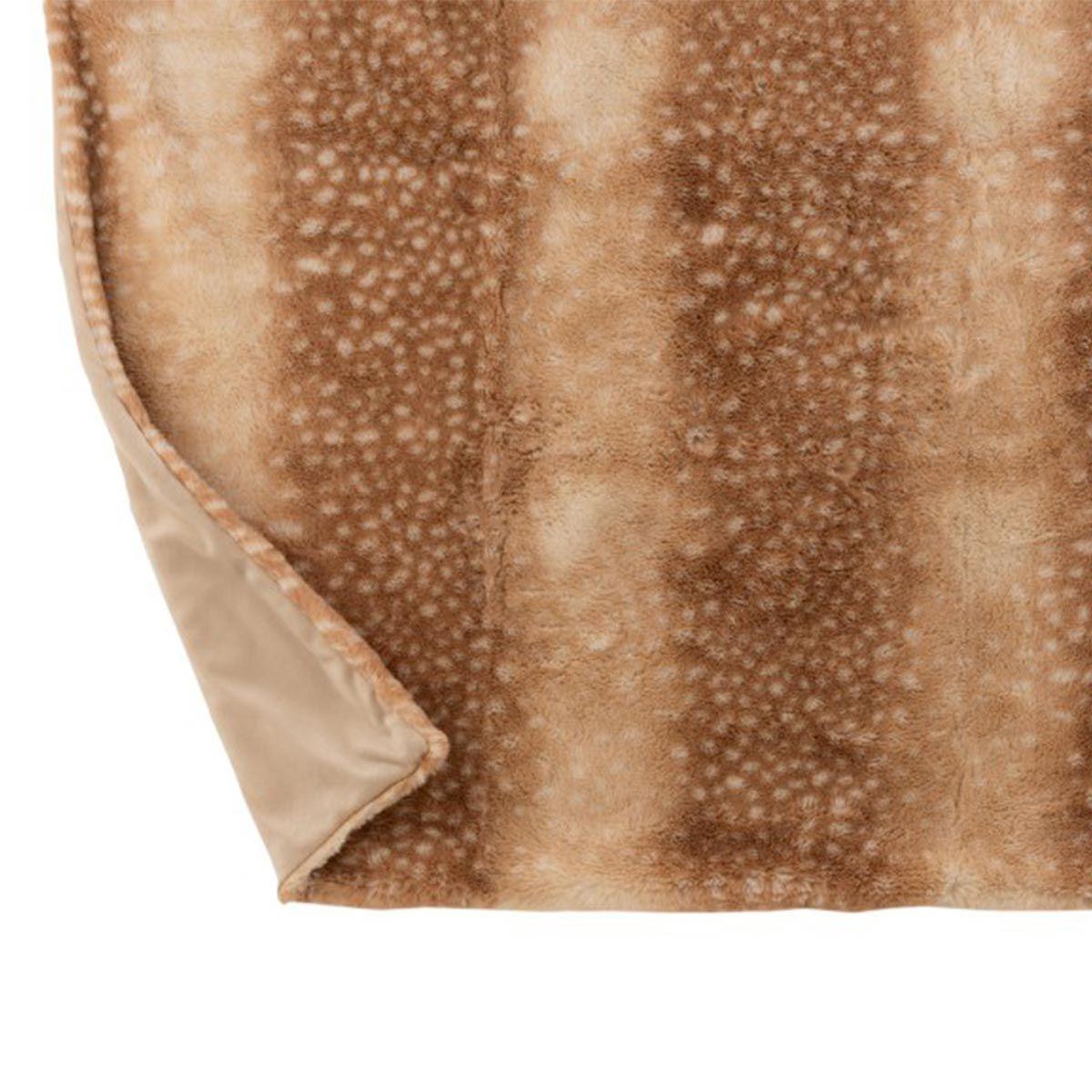 Voir la diapositive 4 : J-LINE Plaid déco  chevreuil  130x175cm naturel