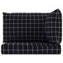 Voir la diapositive 4 : VIDAXL Coussins de palette lot de 3 motif a carreaux noir tissu Oxford