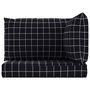 Voir la diapositive 4 : VIDAXL Coussins de palette lot de 3 motif a carreaux noir tissu Oxford