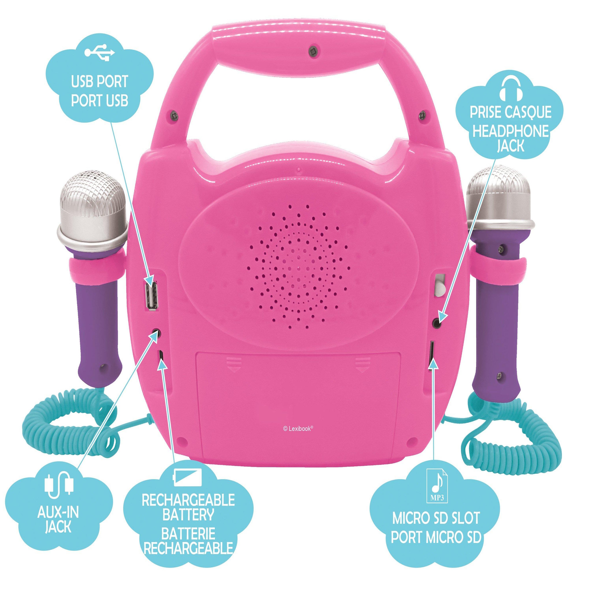 Voir la diapositive 2 : Lexibook Enceinte Bluetooth Licorne avec Micros