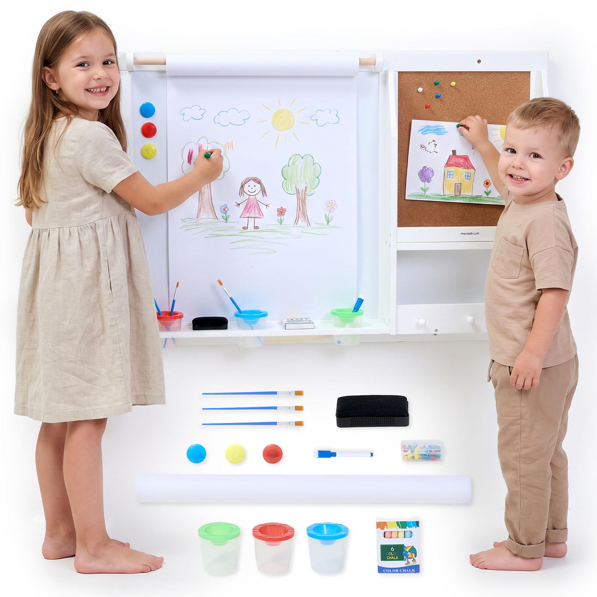 MAMABRUM Tableau Enfant Mural Bois Mamabrum Magnetique Papier Liege 90x60 cm 3 Ans+