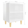 Voir la diapositive 6 : VIDAXL Tables de chevet pieds en bois 2 pcs Blanc brillant 40x30x50 cm