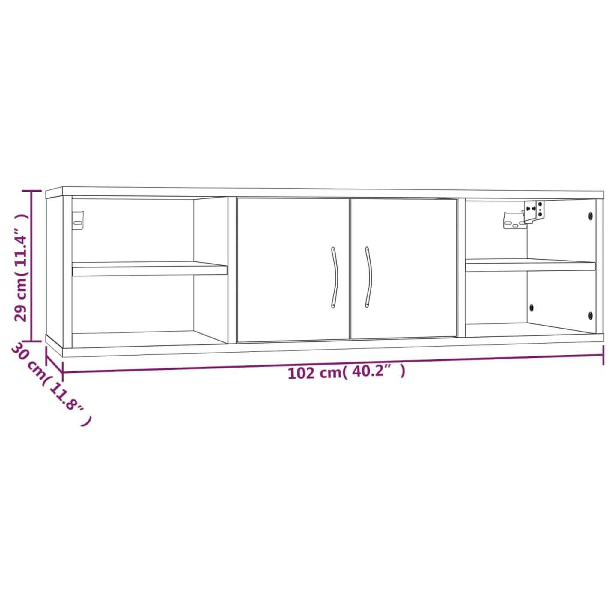 Voir la diapositive 6 : VIDAXL Etagere murale chene marron 102x30x29 cm bois d'ingenierie