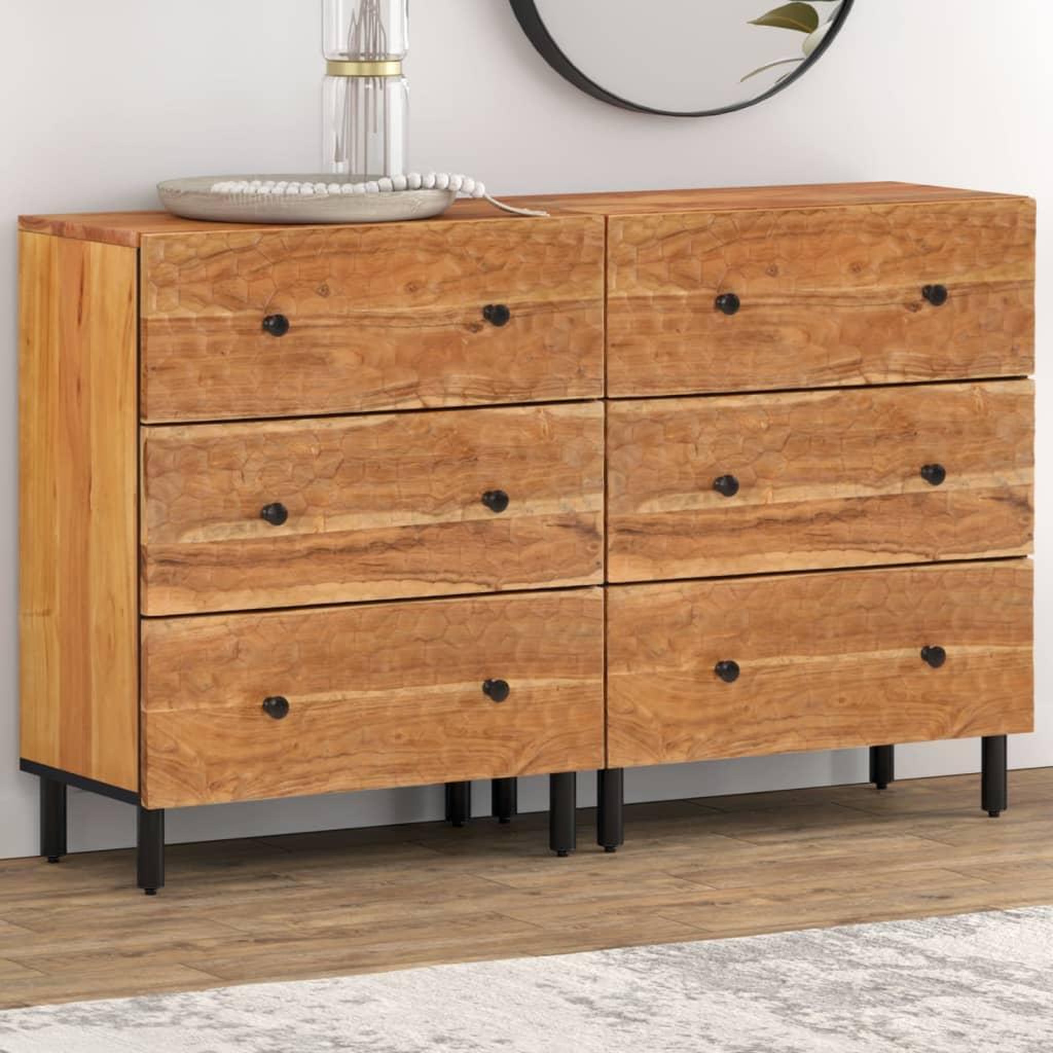 VIDAXL Armoires laterales 2 pcs 60x33x75 cm bois massif d'acacia