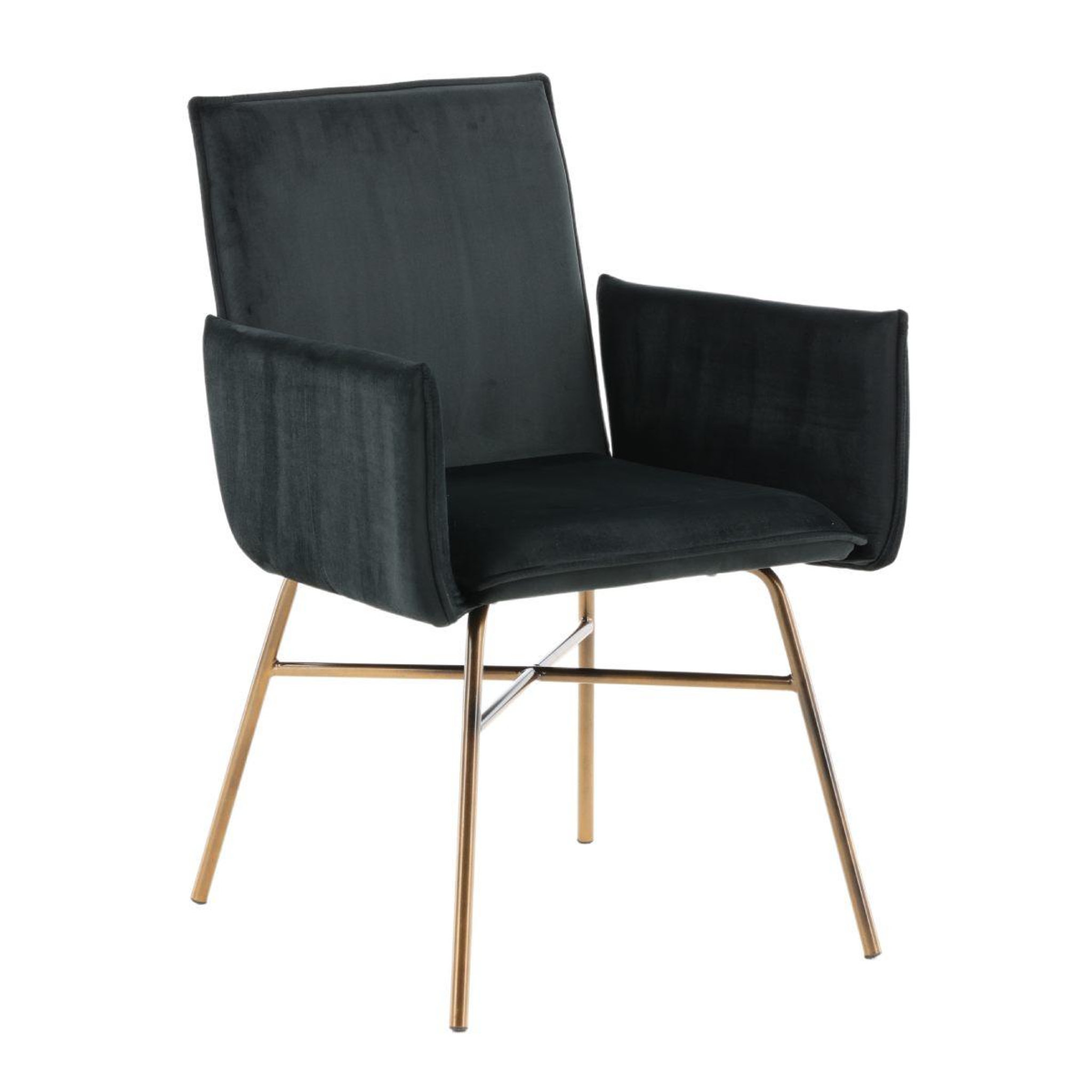 Paris Prix Chaise design en velours  petra  87cm noir & cuivre