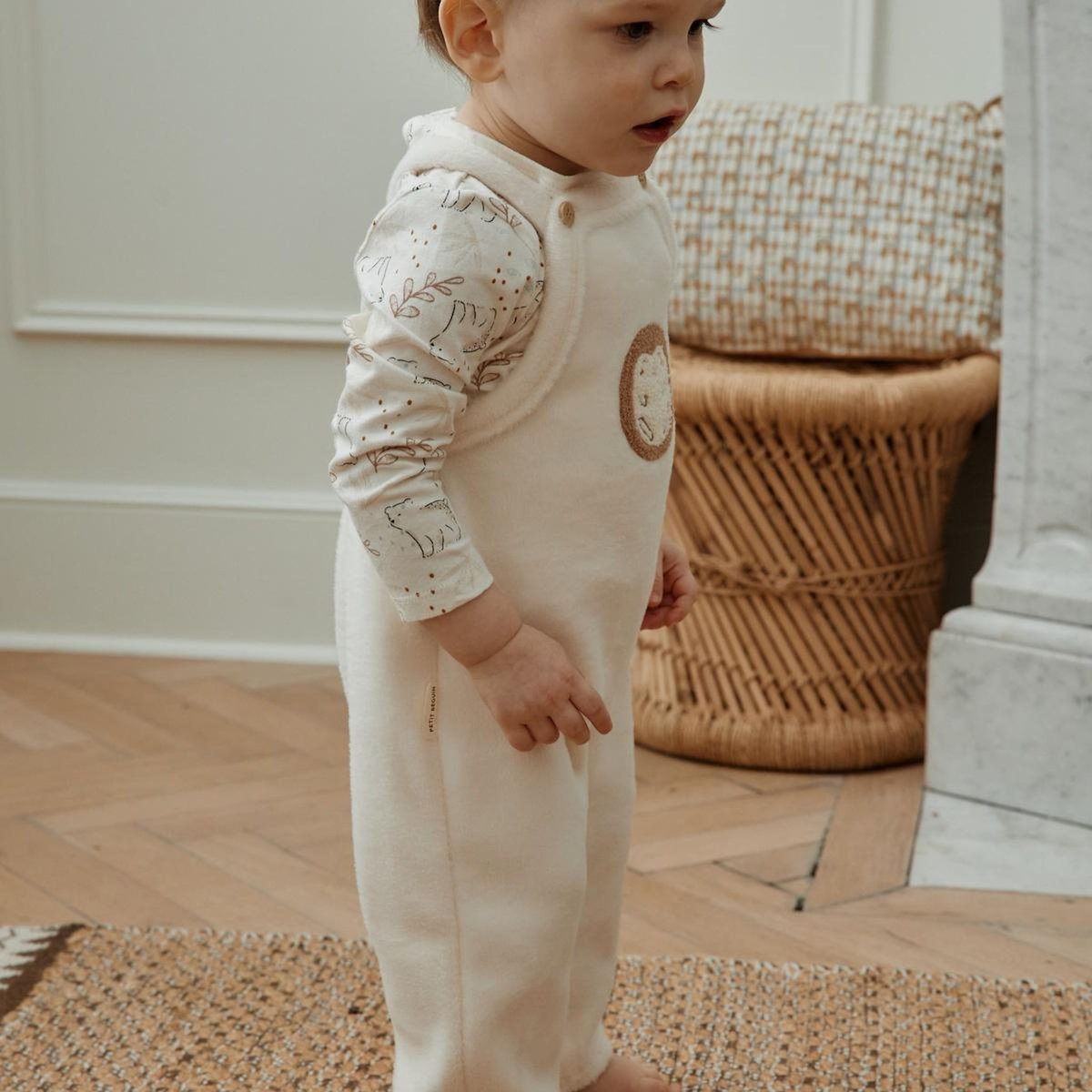 Petit Béguin Salopette bébé en molleton ultra chaud Envolée de bisous