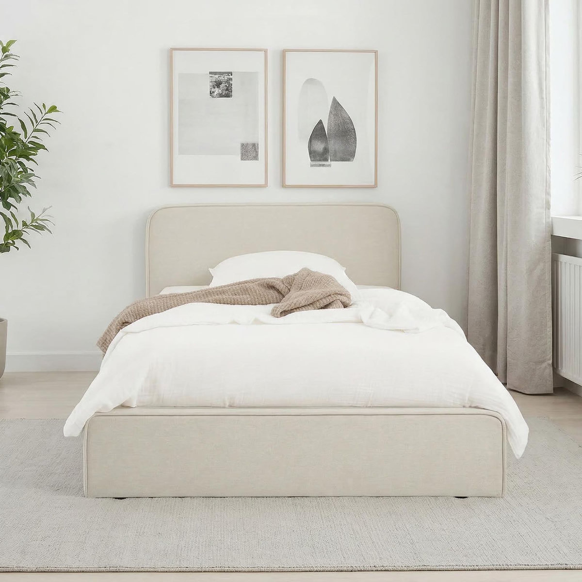 IDIMEX Lit simple BELARTI 90 x 190 cm rembourré, revêtement en tissu
