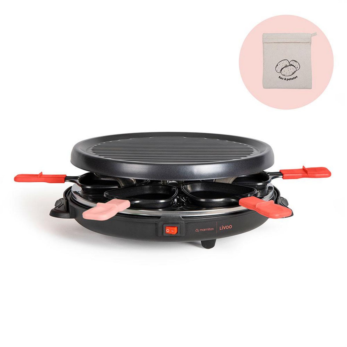 LIVOO Appareil à raclette 6 personnes 800w - DOC307