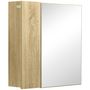 Voir la diapositive 1 : KLEANKIN Armoire miroir de salle de bain - 2 portes, 2 étagères - kit installation murale fourni - panneaux aspect chêne clair