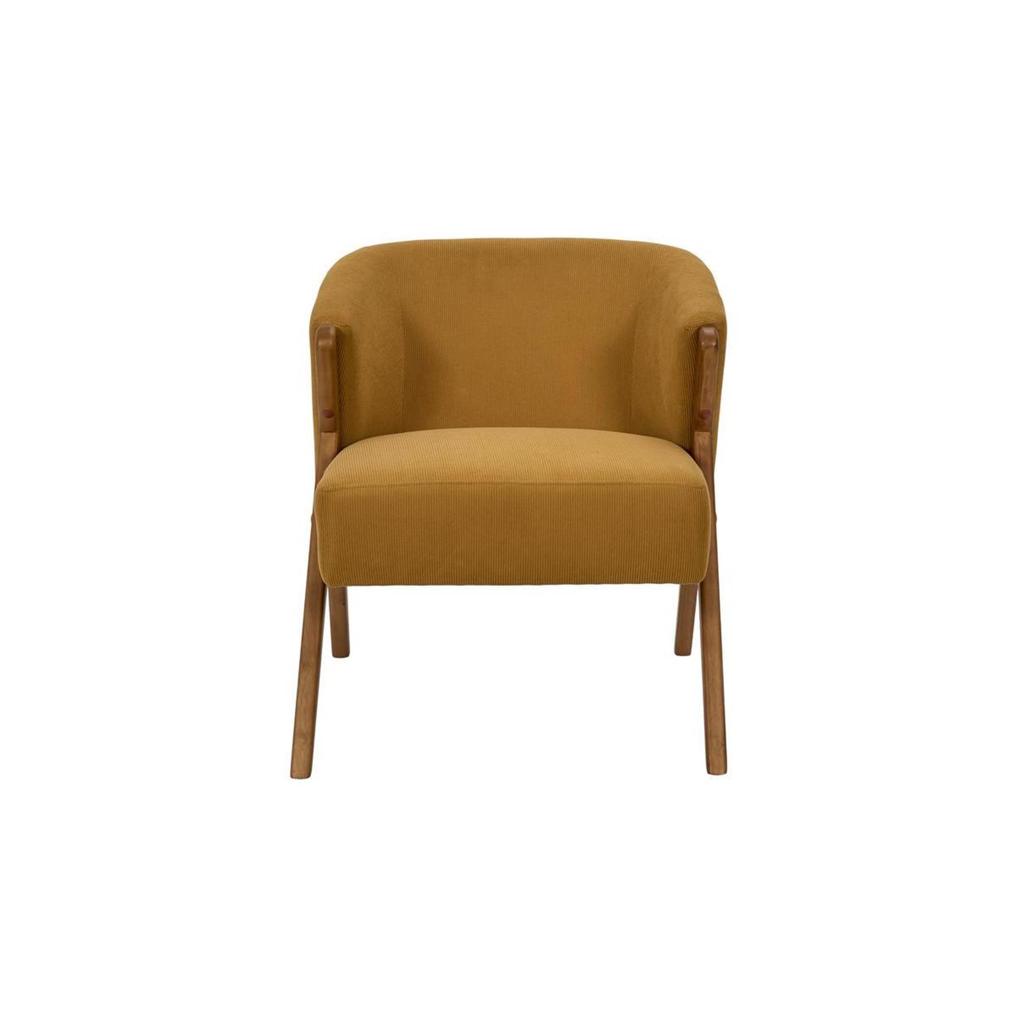 Voir la diapositive 2 : The Home Deco Factory Fauteuil design côtelé  jules  72cm jaune