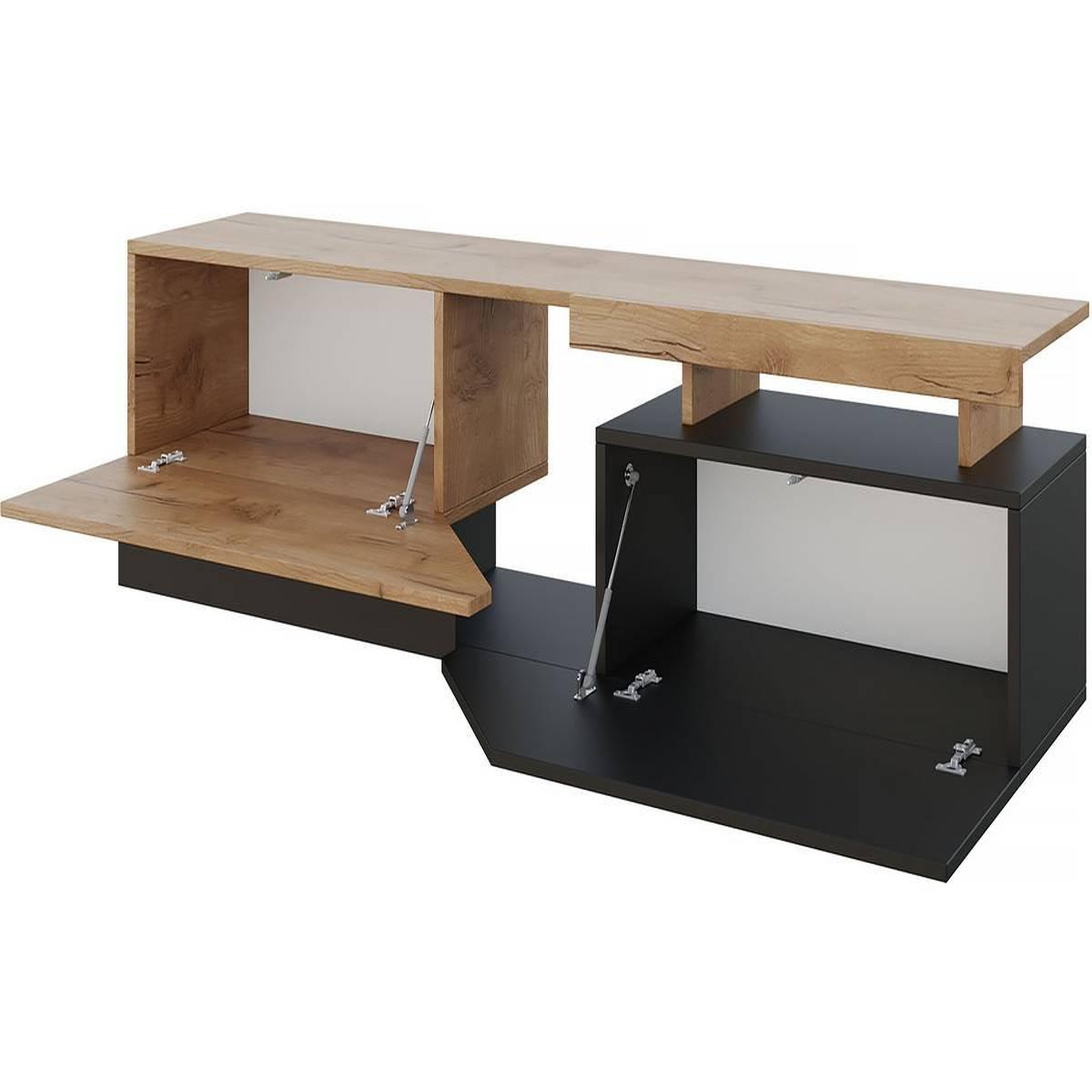 Voir la diapositive 4 : Habitat et Jardin Meuble tv  ceelias  -160 x 46 x 35 cm - gris/marron
