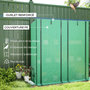 Voir la diapositive 4 : OUTSUNNY Serre de jardin balcon avec étagères métalliques 3 niveaux 2 portes acier noir PE vert
