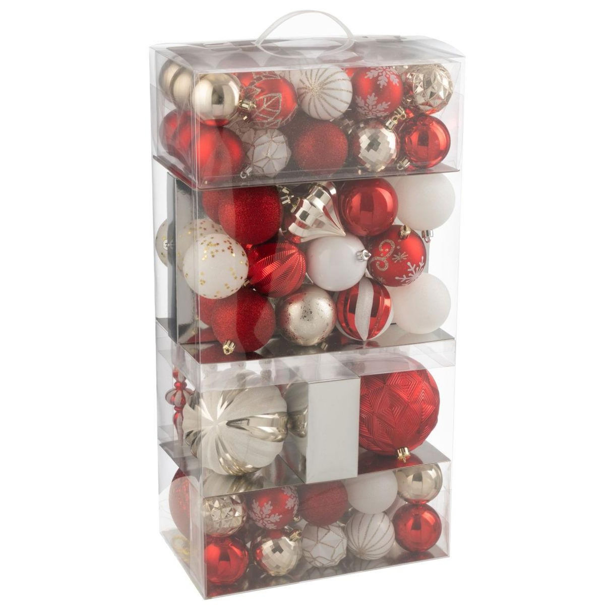 Paris Prix Lot de 80 Boules de Noël  Night  58cm Rouge & Doré