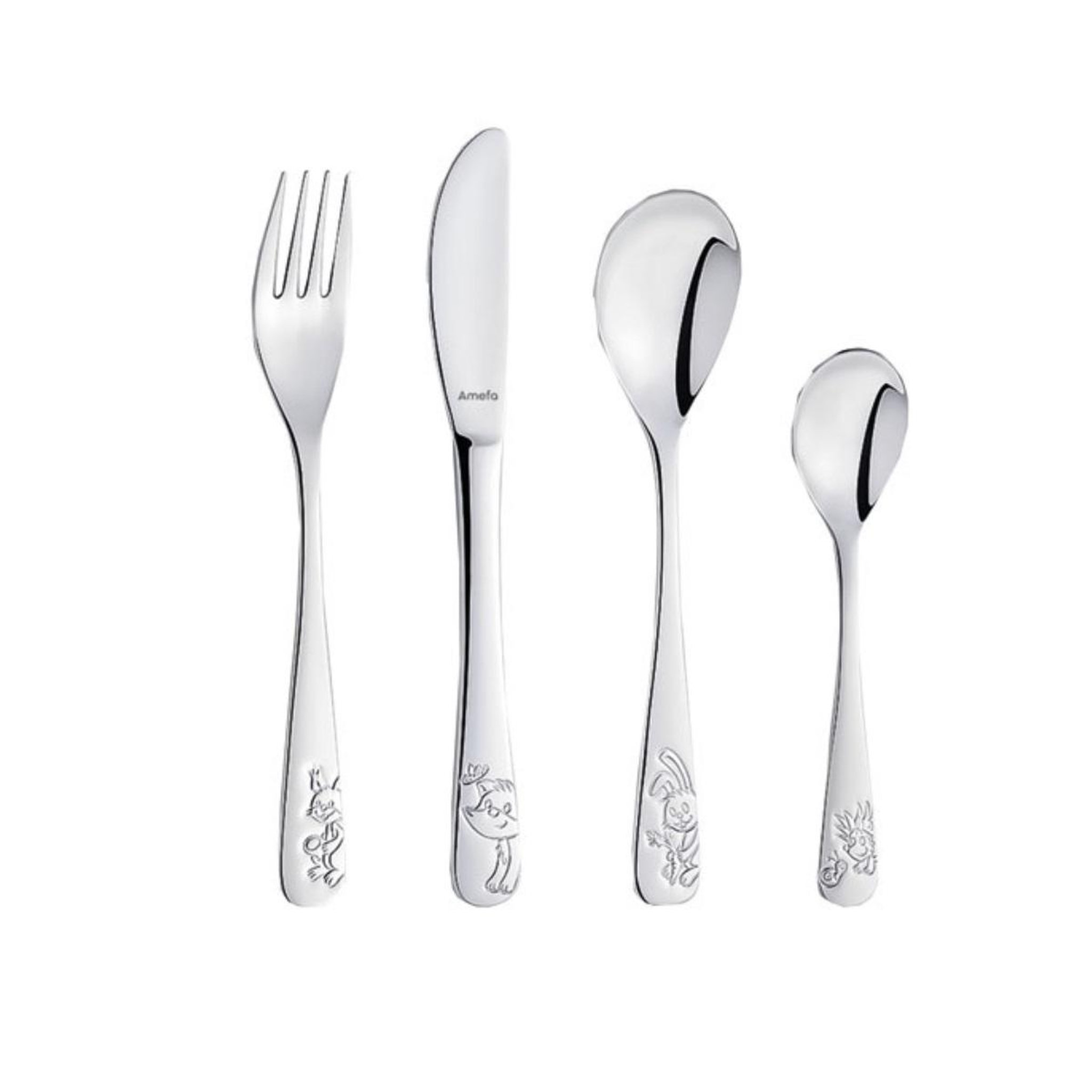 Voir la diapositive 2 : Amefa Couverts enfants 4 pièces - 433300G040A40