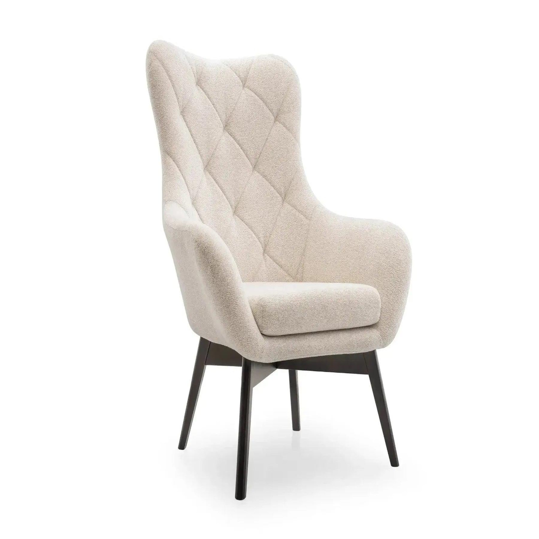 CASANOVA PARIS Milo - fauteuil en tissu chiné. Coloris disponibles : Gris, Beige, Orange, Vert, Bleu