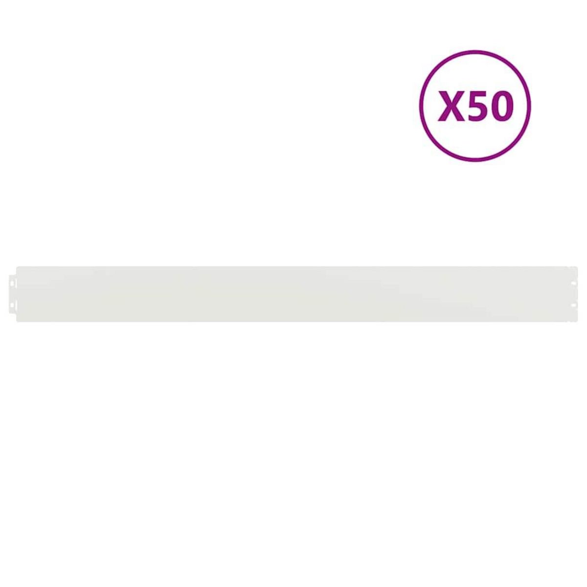 VIDAXL Bordures de pelouse 50 pcs blanc 10x103 cm acier lamine a froid