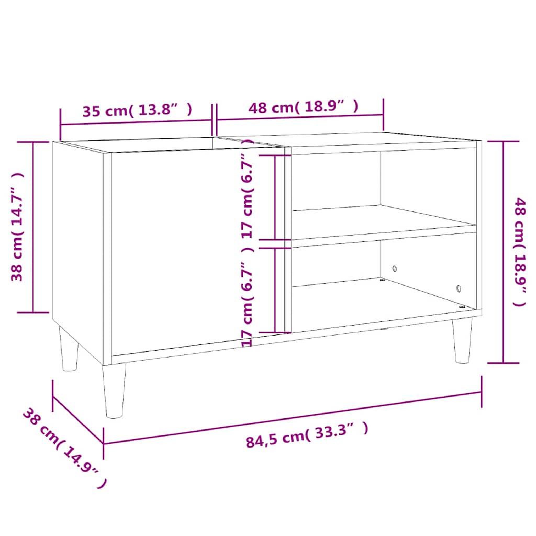 Voir la diapositive 6 : VIDAXL Armoire a disques chene sonoma 84,5x38x48 cm bois d'ingenierie