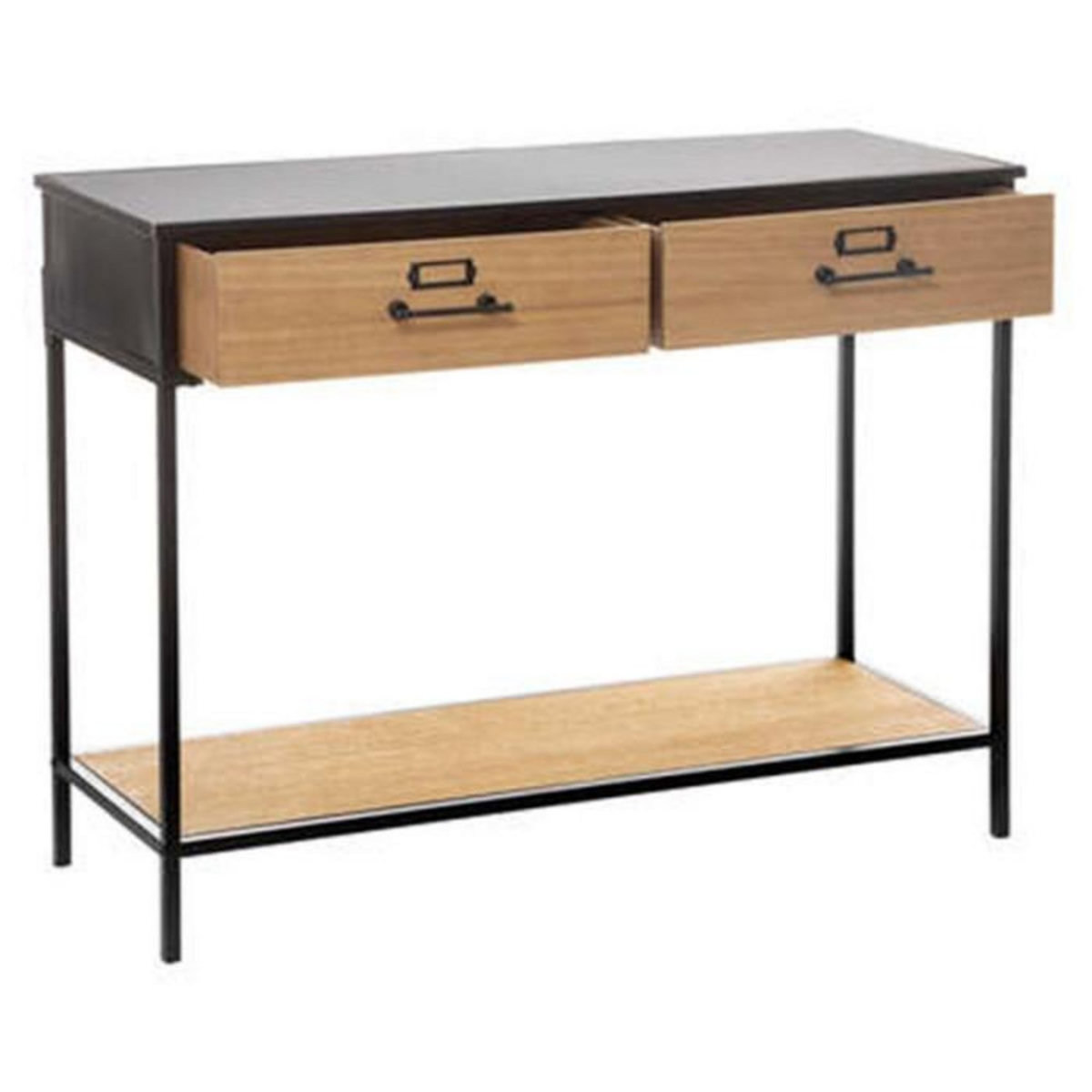 ATMOSPHERA Console 2 Tiroirs Design  Baris  112cm Noir