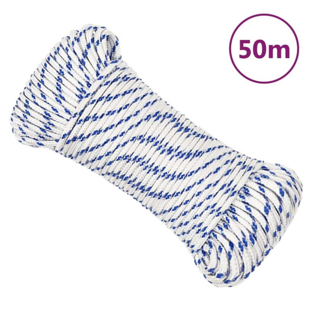 VIDAXL Corde de bateau Blanc 5 mm 50 m Polypropylene
