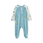 Petit Béguin Pyjama bébé en velours Oscar. Coloris disponibles : Bleu