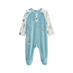 Petit Béguin Pyjama bébé en velours Oscar. Coloris disponibles : Bleu