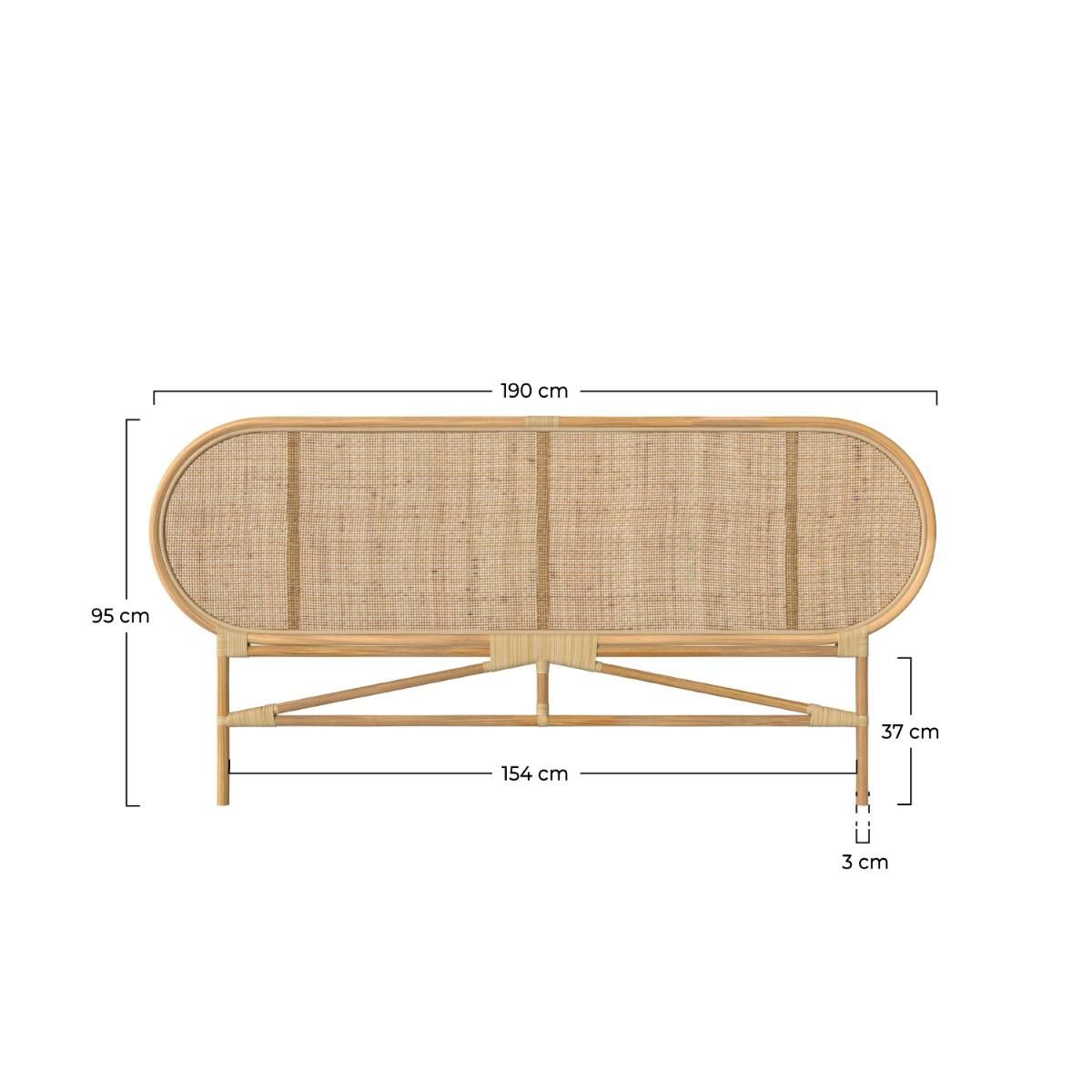 Rendez vous déco Tête de lit en rotin naturel 140 cm - Navahino