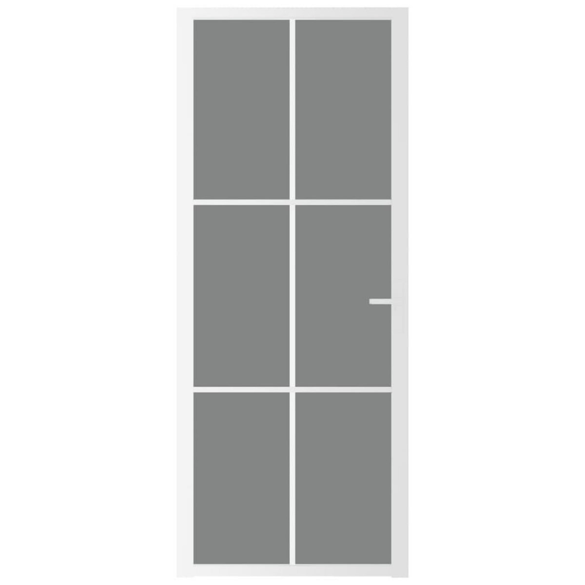 VIDAXL Porte interieure 83x201,5 cm Blanc Verre ESG et aluminium