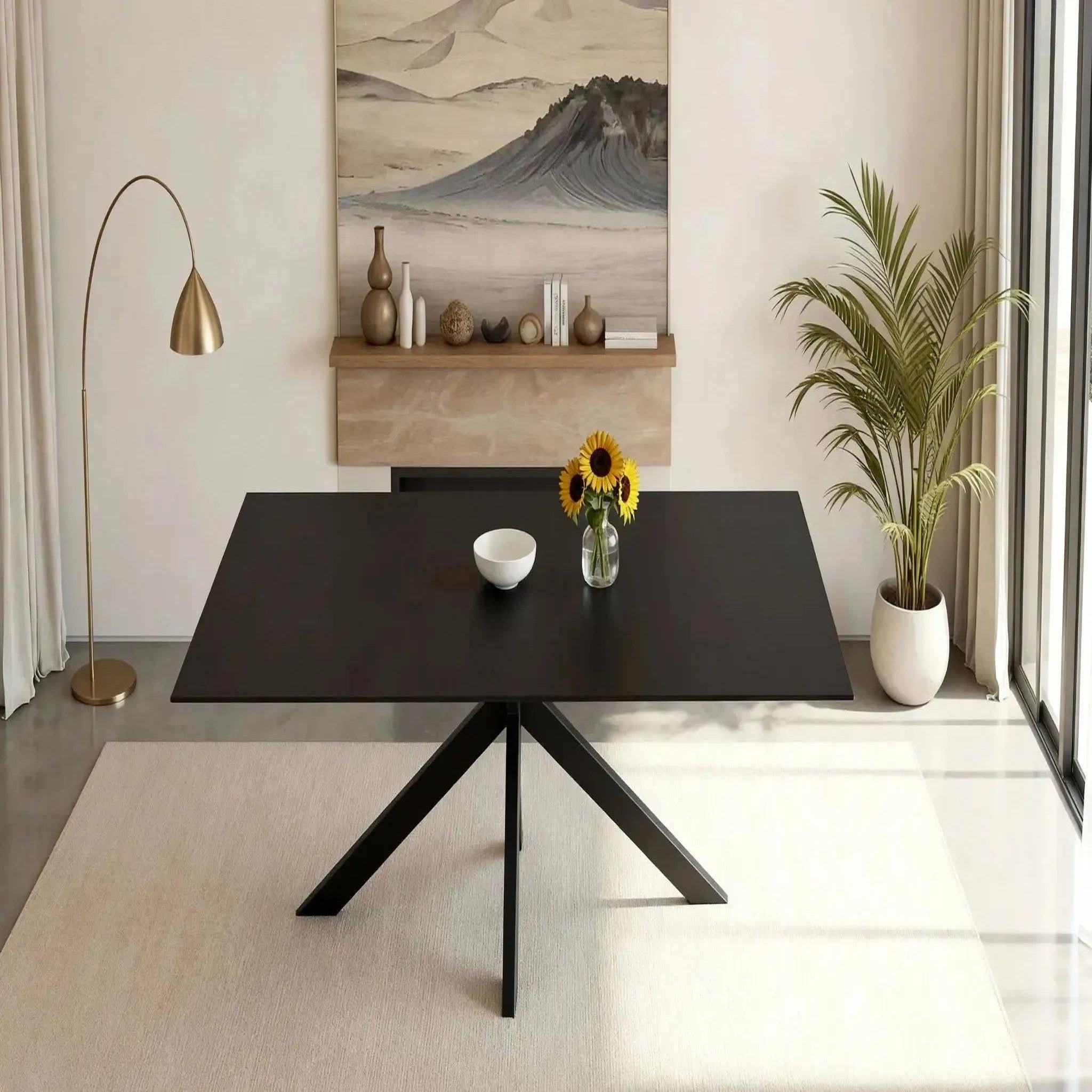 Voir la diapositive 3 : CASANOVA PARIS Rami - table à manger rectangulaire 180cmpieds en métal noir