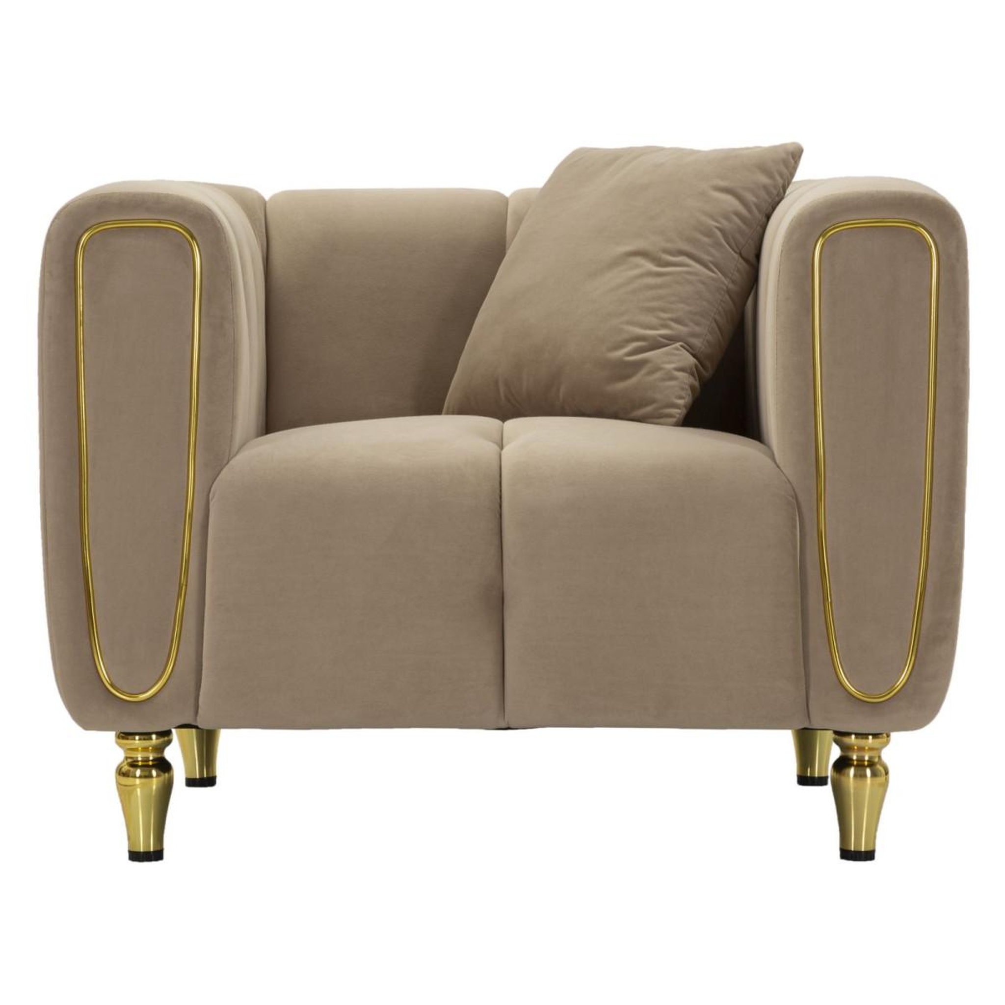 Voir la diapositive 2 : Paris Prix Fauteuil en Velours Matelassé  Alma  97cm Gris