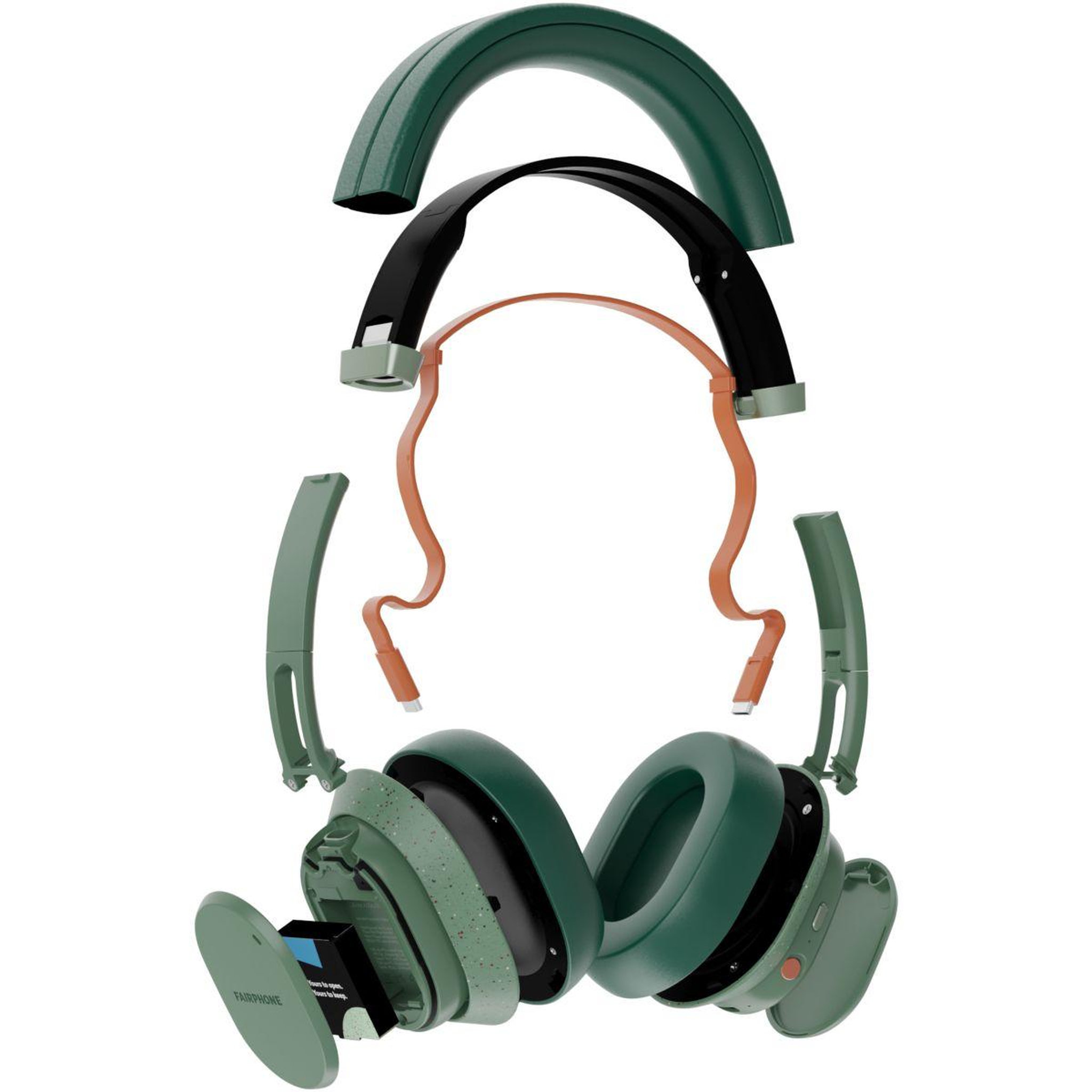 Voir la diapositive 3 : FAIRPHONE Casque Fairbuds XL Vert