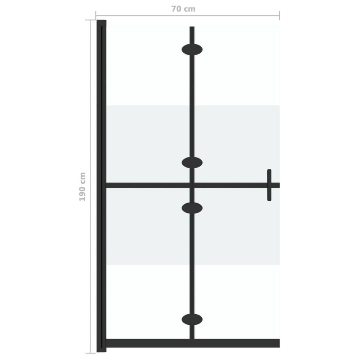 VIDAXL Paroi de douche pliable Verre ESG demi-depoli 70x190 cm